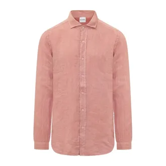 Sundek Casual Shirts, male, Pink, Size: XL Linen Shirt