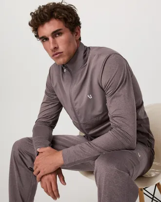 Vuori Clothing Sunday Element Track Jacket | Huckleberry Heather | XS, Size Extra Small