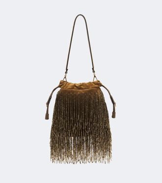 Etro Kalispera Small fringed suede shoulder bag