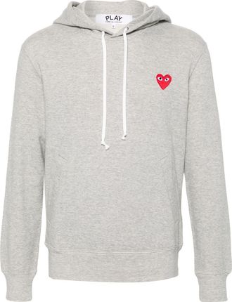 Comme Des Gar&ccedil;ons Felpa con cappuccio in cotone con cuore rosso Comme Des Garcons