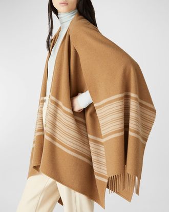 Loro Piana Daisy Suitcase Stripe Cashmere Cape