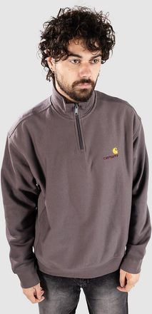 Carhartt Work in Progress Half Zip American Script Half-Zip Sweater grau