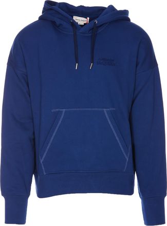 パーカー・フーディ ALEXANDER MCQUEEN Men Hoodies 829321 Q1BDL9009 Beige Men's McQueen Logo Cropped Hoodie in White | Alexander