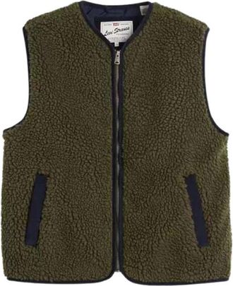 Levi's Sherpa Fleece Vest - Heren - Bodywarmers - Groen - M - Jassen