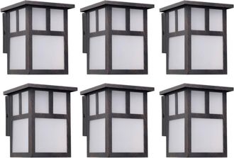 Forlight Aplique de Pared Estilo Japonés E27 Marrón Óxido (6uds) Osaka