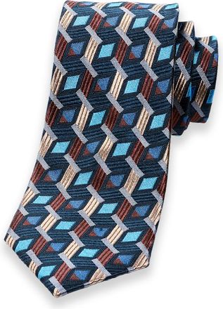 Paul Fredrick Geometric Woven Silk Tie