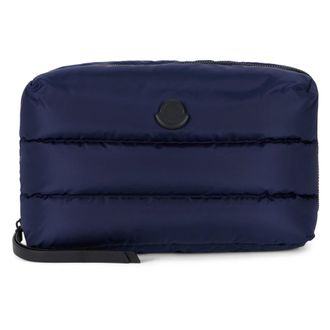 Moncler Caradoc Beauty Case - Heren - Tassen - Blauw - Maat: ONE Size Katoen