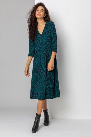 Roman Animal Print Jacquard Dress