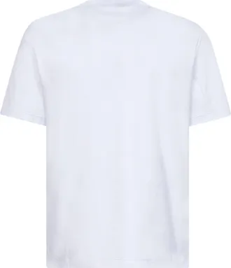 Brunello Cucinelli Mens Crewneck T-Shirt Solomeo Crest White Cotton T-Shirts And Polos