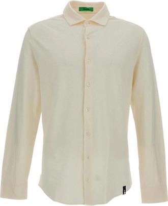 Drumohr Camicia Collo Francese - Heren - Casual Overhemden - Wit - 2XL - Overhemden
