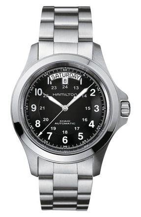 Hamilton Khaki Field Automatic Bracelet Watch, 40mm in Black at Nordstrom