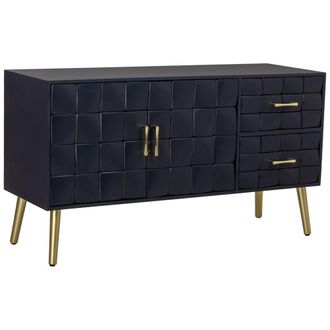 Wanderlust Deco Mueble bajo de madera negro 118x41x65 cm