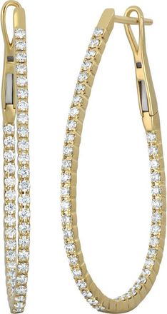 Bony Levy Audrey Inside Out Diamond Hoop Earrings in 18K Yellow Gold at Nordstrom