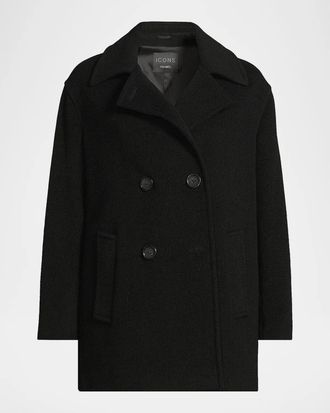 Cinzia Rocca Icons Notch Collar Double-Breasted Peacoat