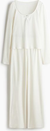 H&M Baumwollpyjama mit Pointellemuster - White