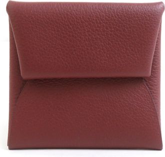 Herm&egrave;s Rouge H Evercalf Leather Coin Purse/Coin Case (Pre-Owned)