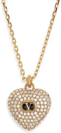 Valentino Garavani Coeur Royal Pendant Necklace in Oro/Rosso at Nordstrom