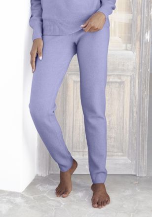 Lascana Strickhose LASCANA, Damen, Gr. 32/34, N-Gr, lila, Strick, Obermaterial: 52% Polyester, 44% Polyacryl, 4% Elasthan, meliert, unifarben, bequem lang, Ho