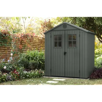 Keter Caseta De Jard&iacute;n Keter Darwin 6x4 De Resina Verde Con Ventanas Frontales
