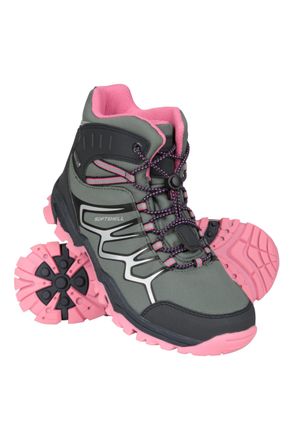 Mountain Warehouse Soft-shell Kids Boots - Lightweight, Durable & Breathable Synthetic Upper with Mesh Lining & Good Grip - For Spring Summer, Travel & Outdoors Dark Kha