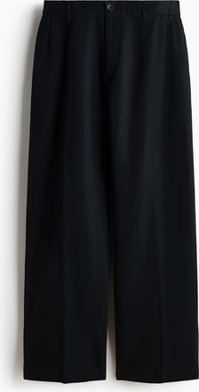 H&M Hose aus Leinenmix in Loose Fit - Schwarz