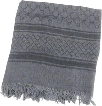 Gucci Pre-owned Scarves, male, Gray, Size: ONE SIZE Pre-owned Stole