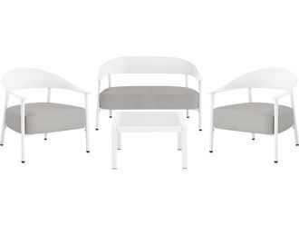 Habitat et Jardin Conjunto De Muebles De Jard&iacute;n c&eacute;ora De Metal Y Pl&aacute;stico - 4 Plazas - Blanco