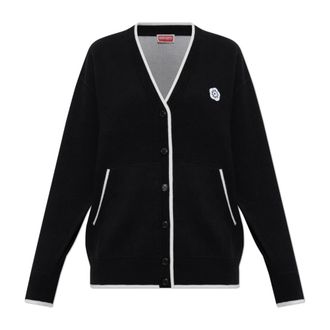 Kenzo Cardigans, female, Black, Size: XS Cardigan with logo