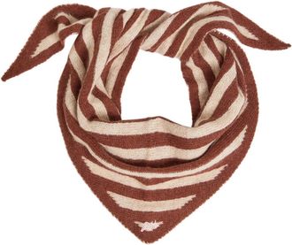 Damson Madder Striped Brushed Knit Head Scarf - Brown - One Size