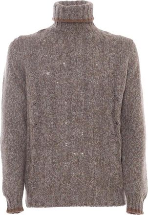 Fedeli Turtlenecks, male, Brown, Size: 2XL Maglia Collo Alto