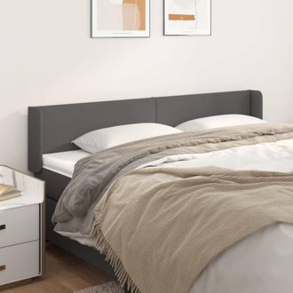vidaXL Cabecero De Cuero Sint&eacute;tico Gris 163x16x78/88 Cm Vidaxl