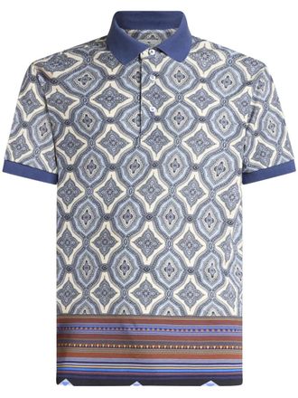 Etro Poloshirt met geometrische print - Blauw
