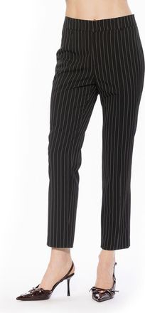 Alexia Admor Lior Striped Pants in Black Pinstripe at Nordstrom, Size 12