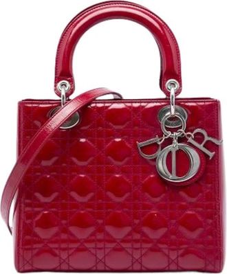 Dior Pre-owned Lady Handbag - Dames - Vintage Handtas - Rood - ONE Size - Leer - Vintage