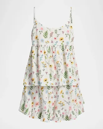 Papinelle Sleepwear Elodie Wildfloral Cotton Cami & Boxer Pajamas