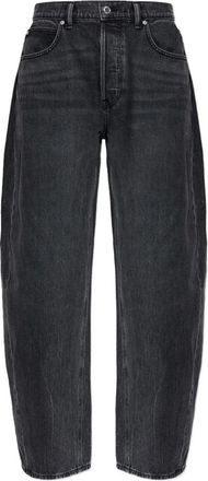 Alexander Wang Anthracite Jeans With Crystal Logo Detail