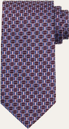 Brioni Mens Geometric Square Jacquard Silk Tie