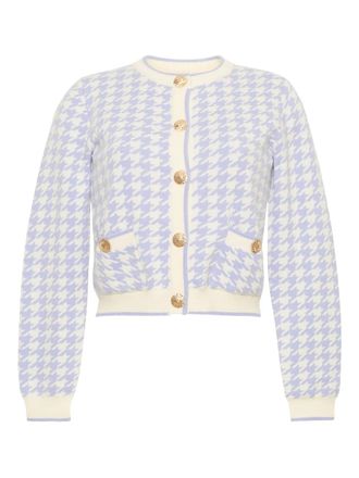 Cara Cara Priscilla houndstooth buttoned cardigan - women - Wool/Cashmere - L - Blue
