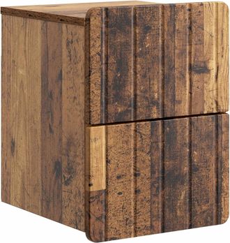 vidaXL Mesita De Noche De Pared Madera Envejecida 33 X 34,5 X 43 Cm Vidaxl