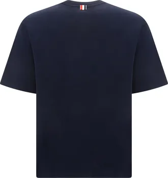 Thom Browne Mens T-Shirt Navy Cotton T-Shirts And Polos