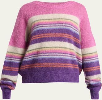 Isabel Marant Drussell Striped Mohair Knit Oversized Sweater