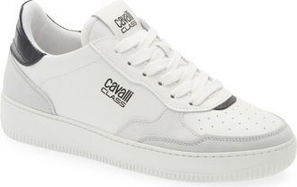 Roberto Cavalli Logo Low Top Sneaker in White at Nordstrom Rack, Size 11.5