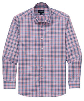 Scott Barber Mens Bold Multi Plaid Shirt In Rose