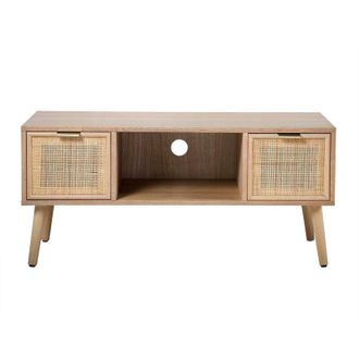 Calicosy Calicosy - Mueble de tv con 2 cajones y frentes de ratán L100 cm - miya
