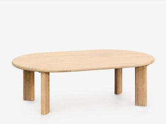 Sklum Sklum - Tavolino da giardino ovale 100x60 cm in legno di acacia Leilan