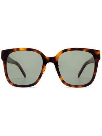 Saint Laurent Eyewear M105 tortoiseshell square-frame sunglasses - women - Recycled Acetate - 55 - Brown