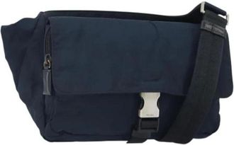 Prada Pre-owned Cross Body Bags, female, Blue, Size: ONE SIZE Pre-owned Vintage Nylon Cross Body Bag