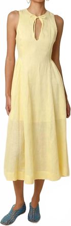 Olivaceous Willow Sleeveless Midi Dress In Butter