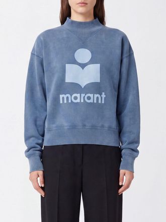 Isabel Marant Oversized Cotton Logo Sweatshirt with Funnel Neck