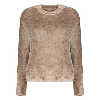 Herno Zachte beige trui met ronde hals - Dames - Ronde hals truien - Beige - L - Truien & Vesten